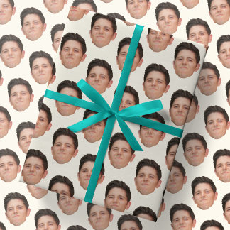 Funny Ansikte eller Pet Photo Ecru Gift Wrapping P Presentpapper