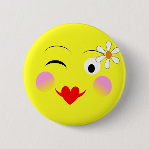 Funny Ansikte Emotional Cute Knapp
