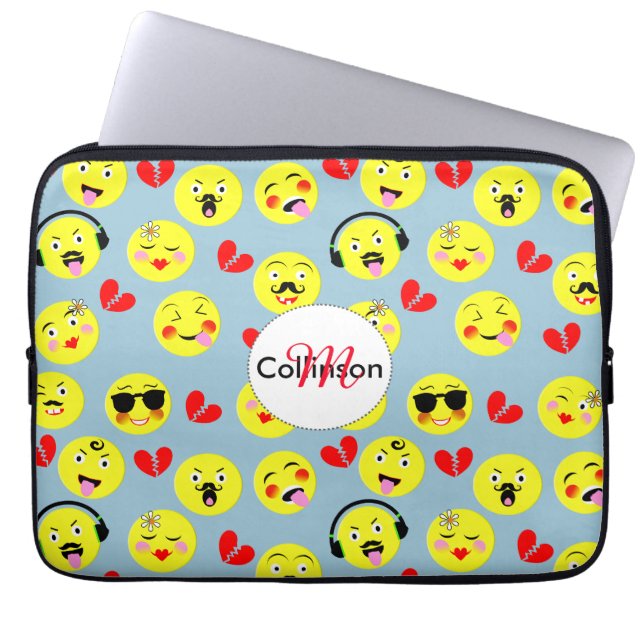 Funny Ansikte Emotional Cute Laptop Fodral (Framsidan)