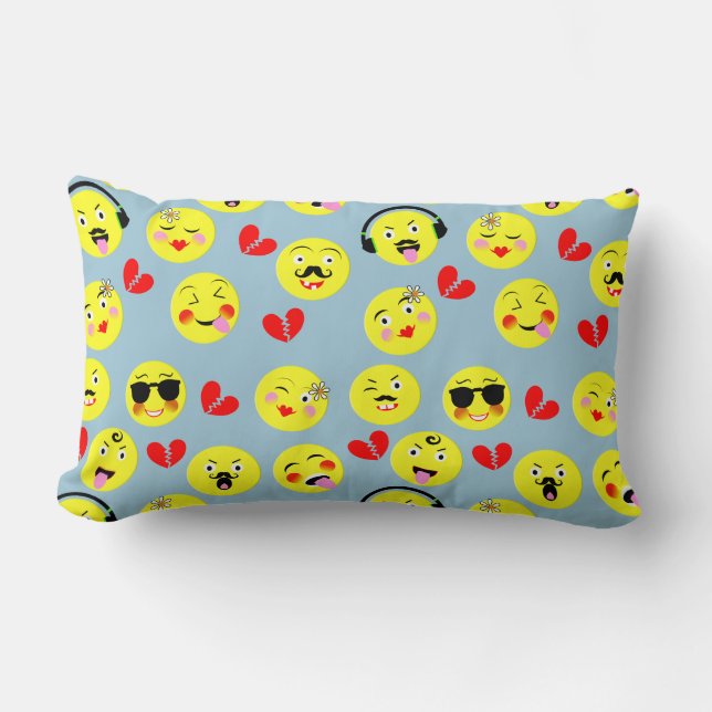 Funny Ansikte Emotional Cute Lumbarkudde (Framsida)