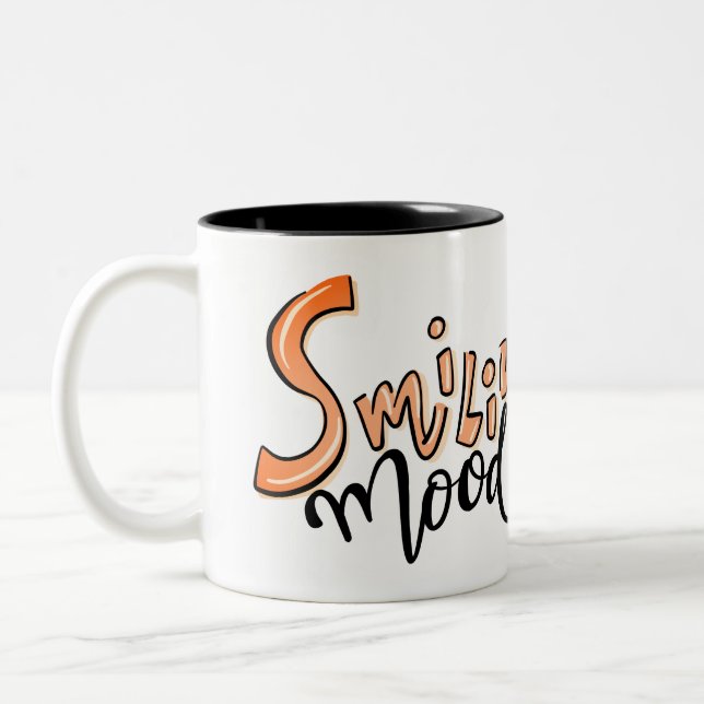 Funny Ansikte | Fotokaffekontor för leende Roligt Två-Tonad Mugg (Vänster)