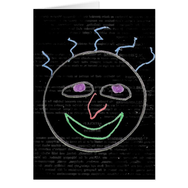 Funny Ansikte Hälsningskort (Framsidan)