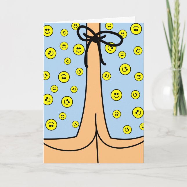 Funny Ansikte Hospital Gown Feel Bättre snart Kort (Framsida)
