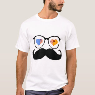 Funny Ansikte med Mustache 3 T Shirt