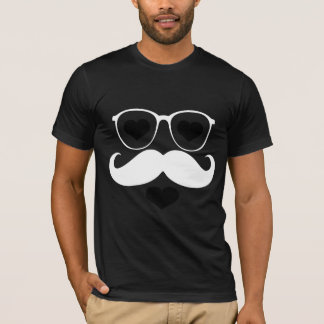 Funny Ansikte med Mustache Tee Shirt