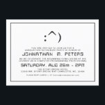 Funny Ansikte Minimal Computer Science Grad Inbjud Inbjudningar<br><div class="desc">En ren och minimalistisk datorprogrammering professionell party eller en inbjudan till en händelse som kan ställas in på antingen ett pension- eller studenten-kort. Du kan vara kreativ och lägga till ett foto på baksidan med ett svartvitt filter med hjälp av anpassningsfunktionen. Njut av att skapa och skapar det själv.</div>