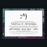 Funny Ansikte Minimal Computer Science Grad Inbjud Inbjudningar<br><div class="desc">En ren och minimalistisk datorprogrammering professionell party eller en inbjudan till en händelse som kan ställas in på antingen ett pension- eller studenten-kort. Du kan vara kreativ och lägga till ett foto på baksidan med ett svartvitt filter med hjälp av anpassningsfunktionen. Njut av att skapa och skapar det själv.</div>