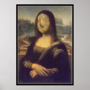 Funny Ansikte Mona Lisa Laughn Poster