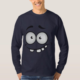Funny ansikte mörk blått manar t shirt