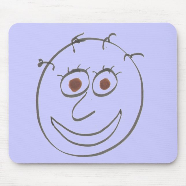 Funny Ansikte Mouse Pad Musmatta (Framsidan)