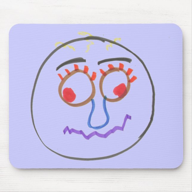 Funny Ansikte Mouse Pad Musmatta (Framsidan)