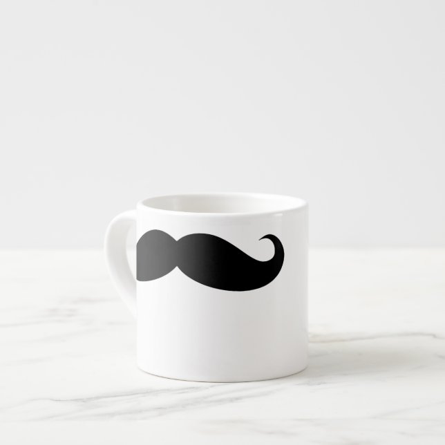 Funny Ansikte Mustache Mugg Espressomugg (Framsida vänster)