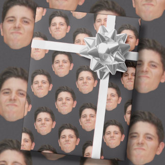 Funny Ansikte Photo Charcol Gift Wrapping Papper Presentpapper
