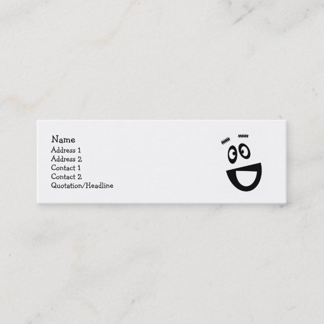 Funny ansikte-profilkort mini visitkort (Framsida)