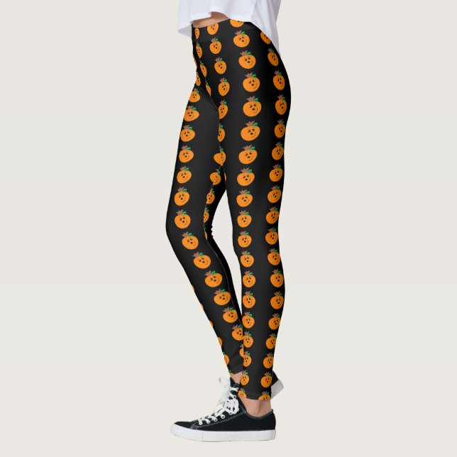 Funny Ansikte Pumpkin Leggings (Vänster)