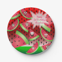 Funny Ansikte Watermelon Design