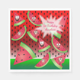 Funny Ansikte Watermelon Design Pappersservett