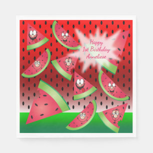 Funny Ansikte Watermelon Design Pappersservett