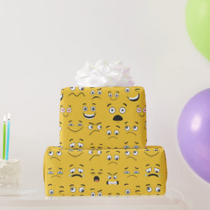 Funny Ansikte Wrapping Papper Presentpapper