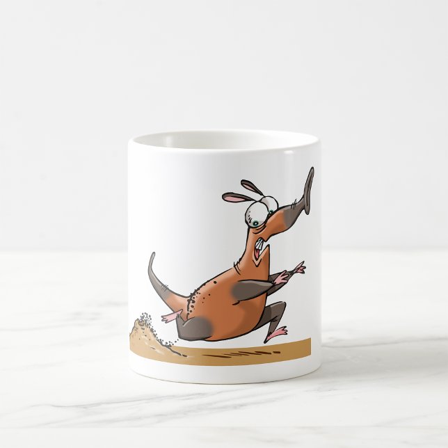 Funny Anteater Tecknad Quirky Running Animal Kaffemugg (Skapare uppladdad)