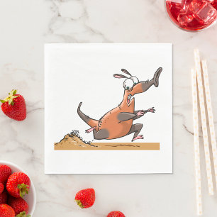 Funny Anteater Tecknad Quirky Running Animal Pappersservett