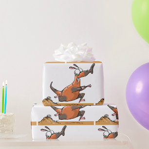 Funny Anteater Tecknad Quirky Running Animal Presentpapper