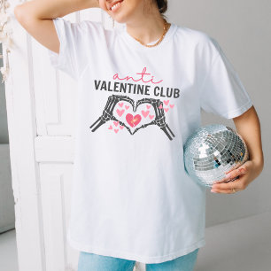 Funny Anti alla hjärtans dag Klubb Gift med Skull T Shirt