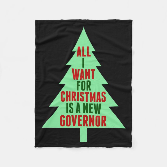 Funny Anti Governor Litical Christmas Humor  Fleecefilt (Framsidan)