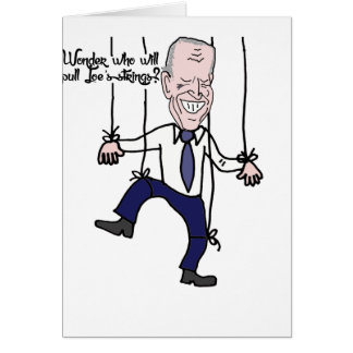 Funny Anti Joe Biden Puppet-Tecknaden Hälsningskort