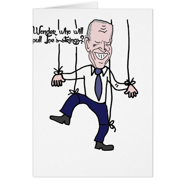 Funny Anti Joe Biden Puppet-Tecknaden Hälsningskort (Framsidan)