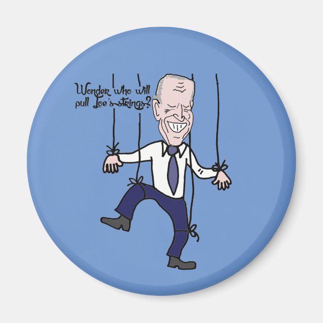 Funny Anti Joe Biden Puppet-Tecknaden Magnet (Framsidan)