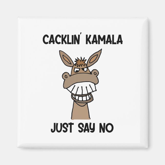 Funny Anti Kamala Harris Laughing Donkey Magnet (Framsidan)