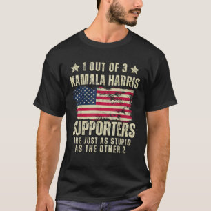 Funny Anti Kamala Harris Stupid Joke American Flag T Shirt