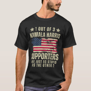 Funny Anti Kamala Harris Stupid Joke American Flag T Shirt