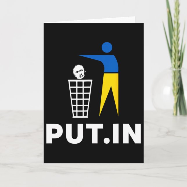 Funny Anti Putin Meme Put.in Support Ukraine Tee  Kort (Framsida)