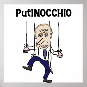 Funny Anti Putin och Ryssland Putinocchio Pun Poster