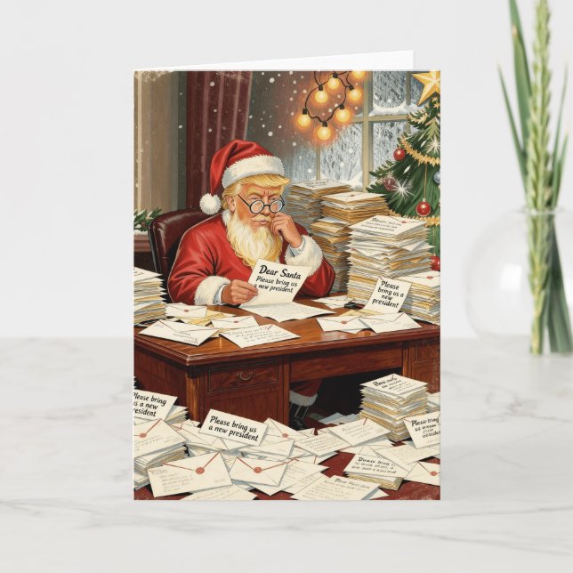 Funny Anti Trump Christmas Card New President Helgkort (Framsida)