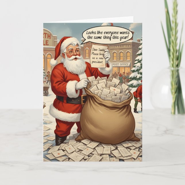 Funny Anti Trump Christmas Card New President Helgkort (Framsida)
