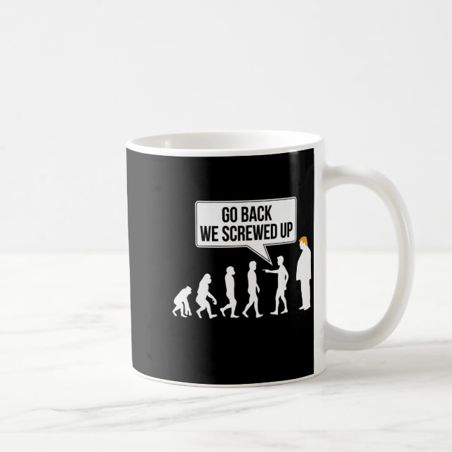 Funny Anti-trump Evolution Litical Humor  Kaffemugg (Höger)