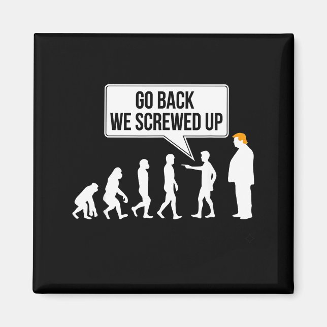 Funny Anti-trump Evolution Litical Humor  Magnet (Framsidan)