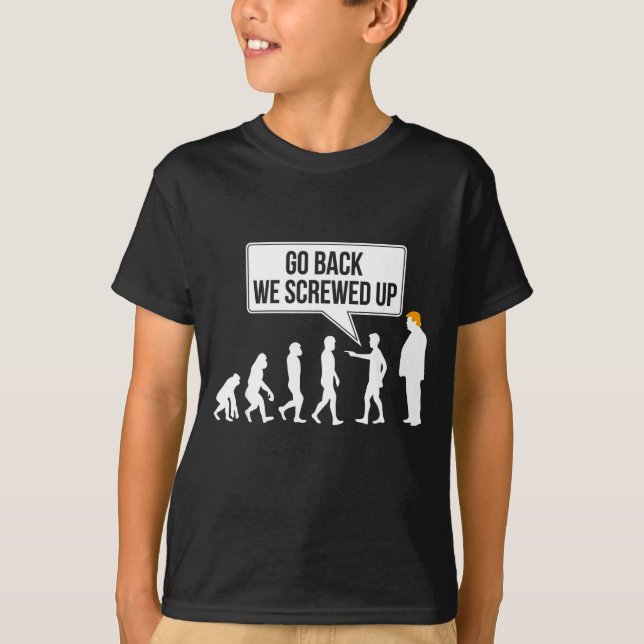 Funny Anti-trump Evolution Litical Humor  T Shirt (Framsida)
