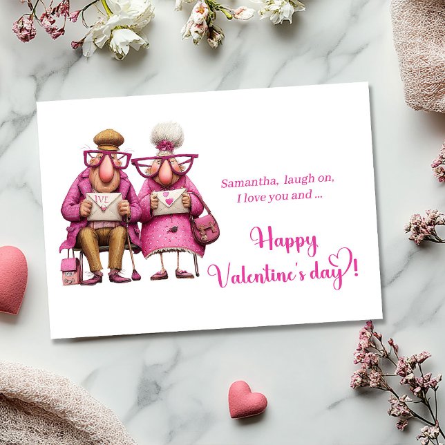 Funny Anti Valentine Card Playful Quirky Couple Julkort (Funny Anti Valentine Card Playful Quirky Couple)