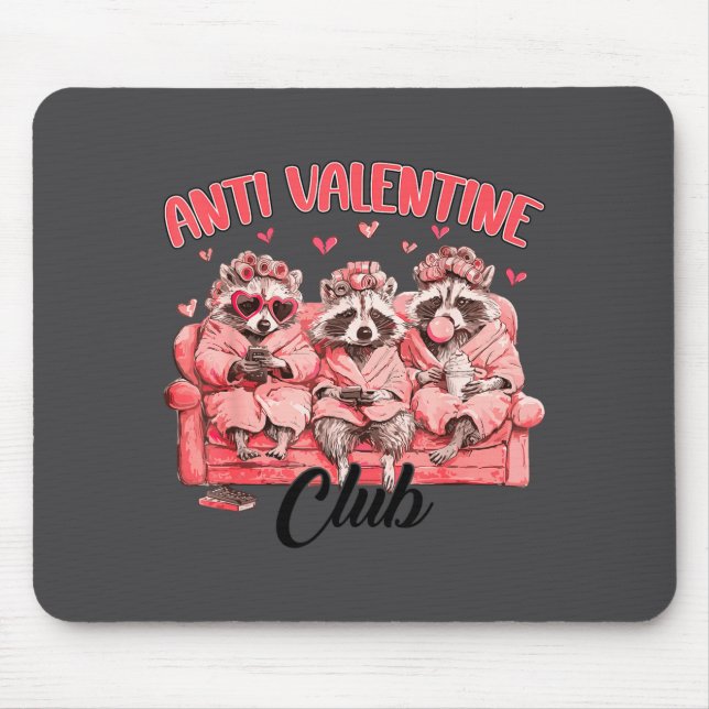 Funny Anti Valentine Club Raccoon Heart Happy Vale Musmatta (Framsidan)