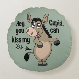 Funny Anti-Valentine Donkey dekorativ kudde