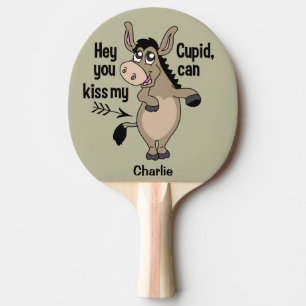 Funny Anti-Valentine Donkey ping pong paddle Pingisracket
