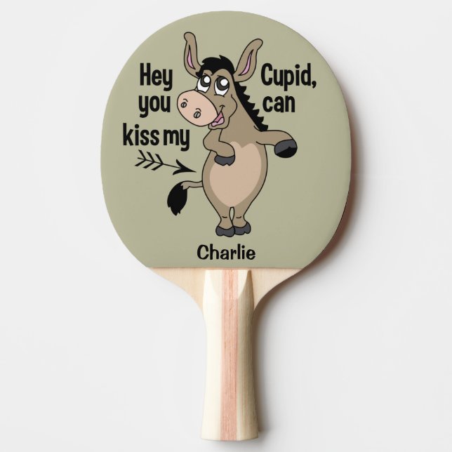 Funny Anti-Valentine Donkey ping pong paddle Pingisracket (Framsidan)