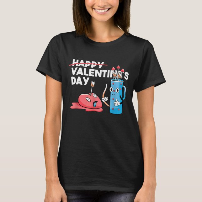 Funny Anti Valentines Day  Archery Bow Arrow Cupid T Shirt (Framsida)
