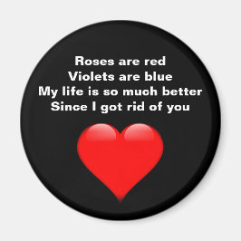 Funny Anti Valentines day Dikt Red Heart Magnet
