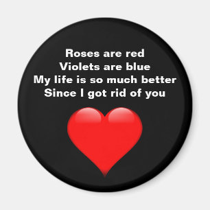 Funny Anti Valentines day Dikt Red Heart Magnet