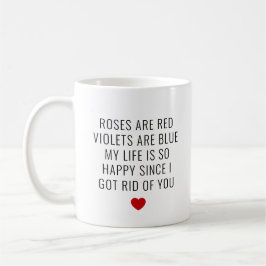 Funny Anti Valentiness Dikt Singles Red Heart Kaffemugg